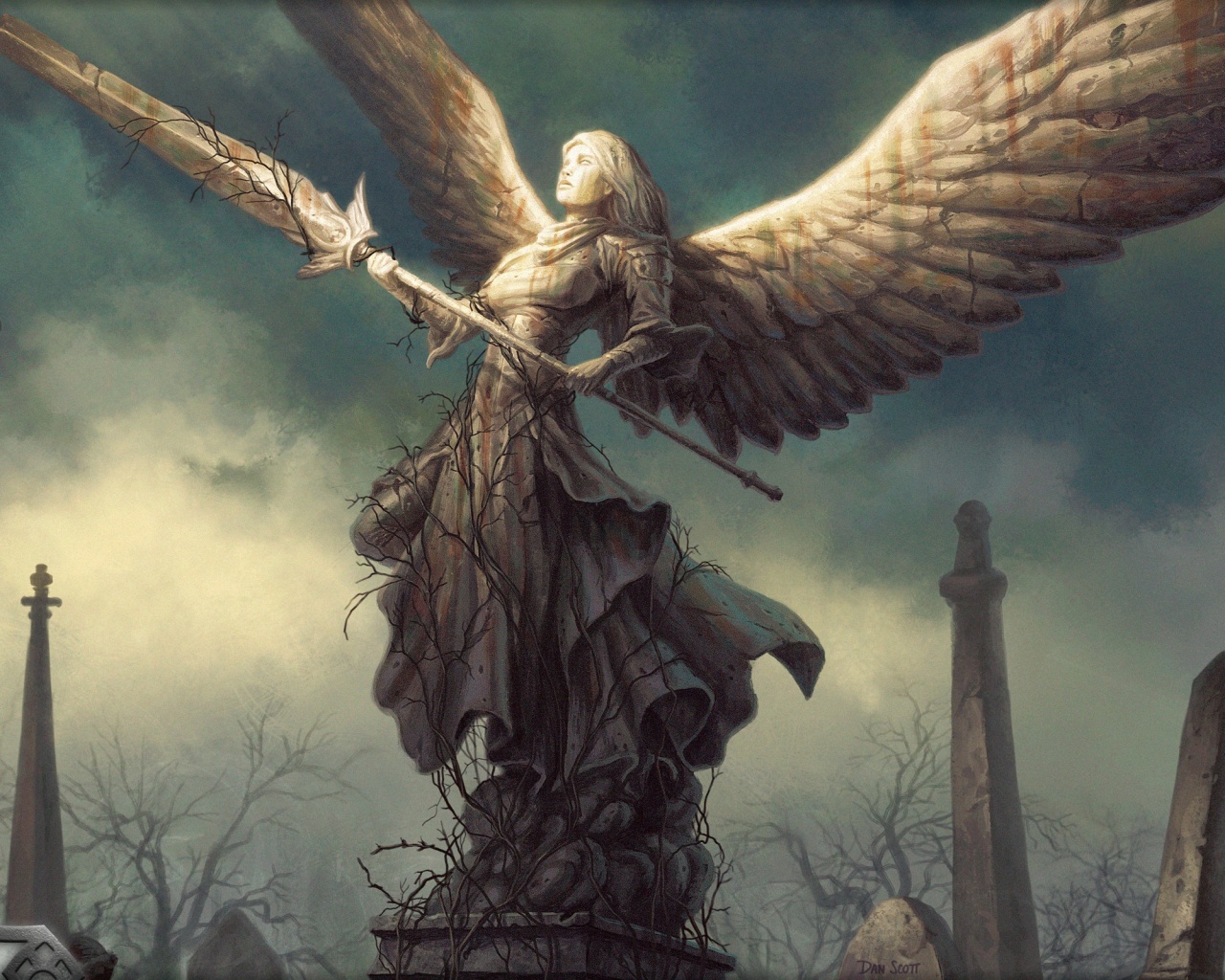 Ангел с мечом обои