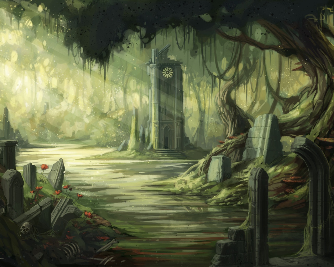 Руины эльфийского города обои