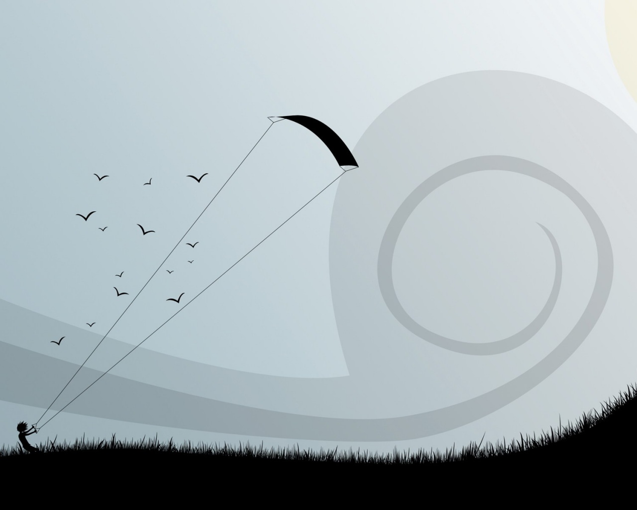 Запуск воздушного змея обои