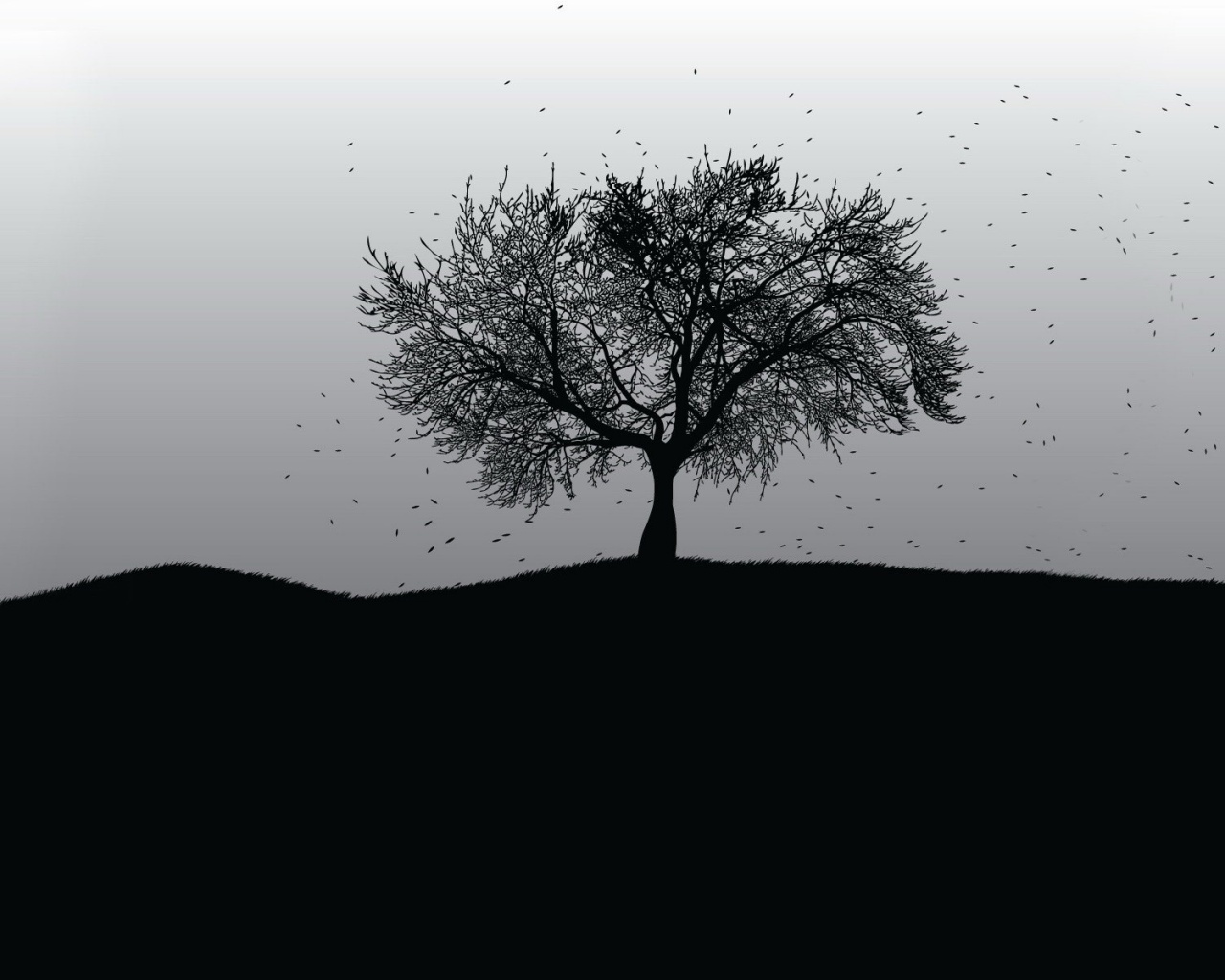 Черное дерево обои