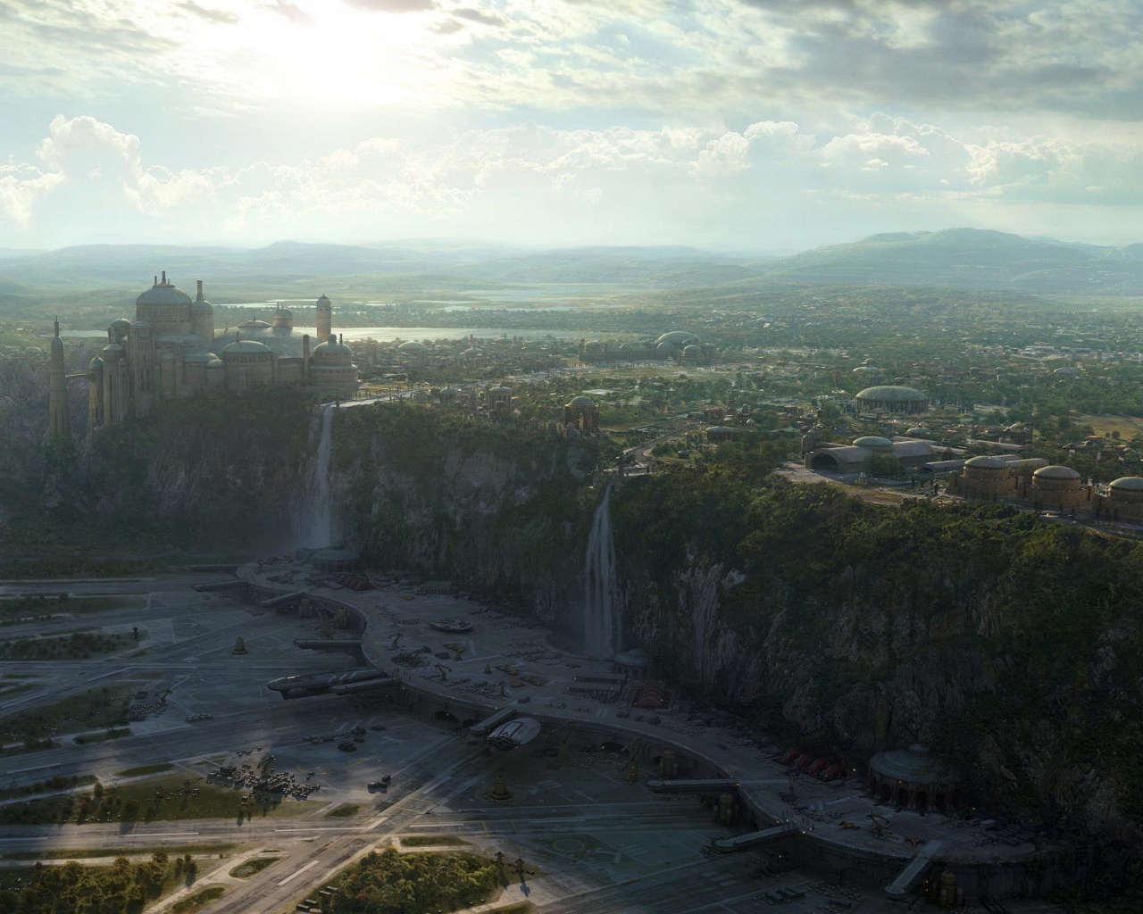 Космопорт в джунглях обои