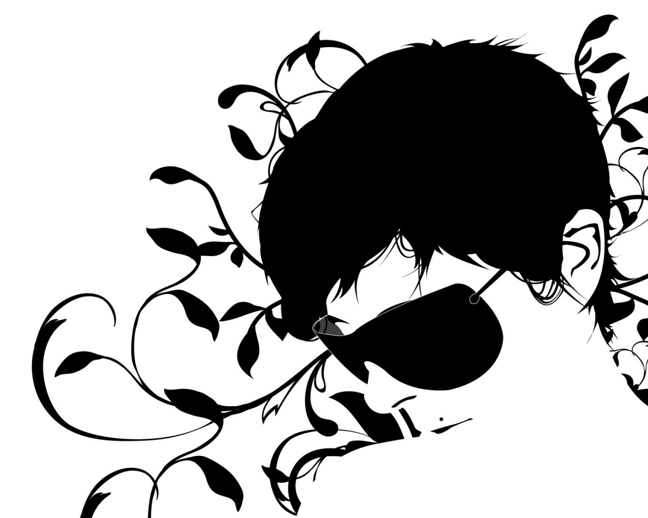 Парень на фоне узора обои