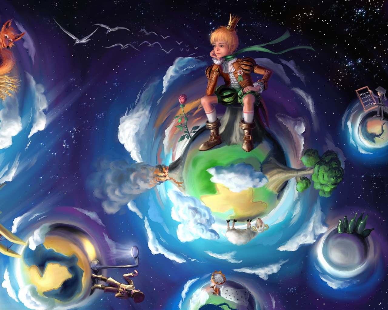 Арт на сказку Маленький Принц обои