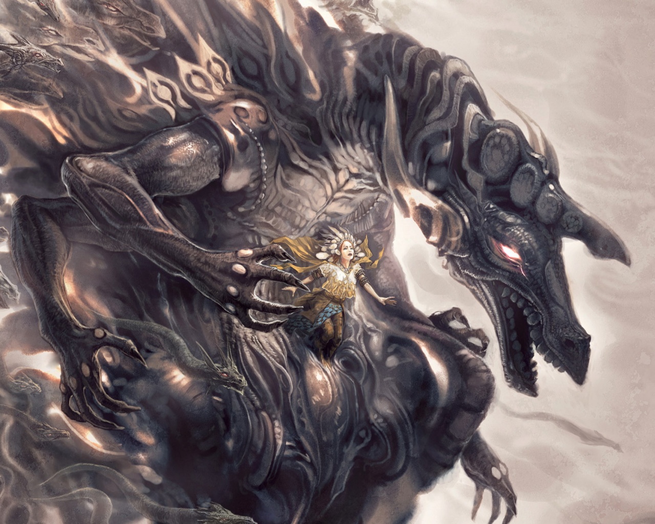 Демон похищающий девушку обои