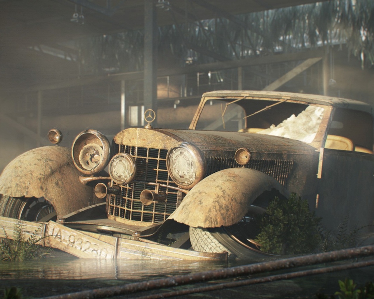 Гниющий ретро мерседес обои