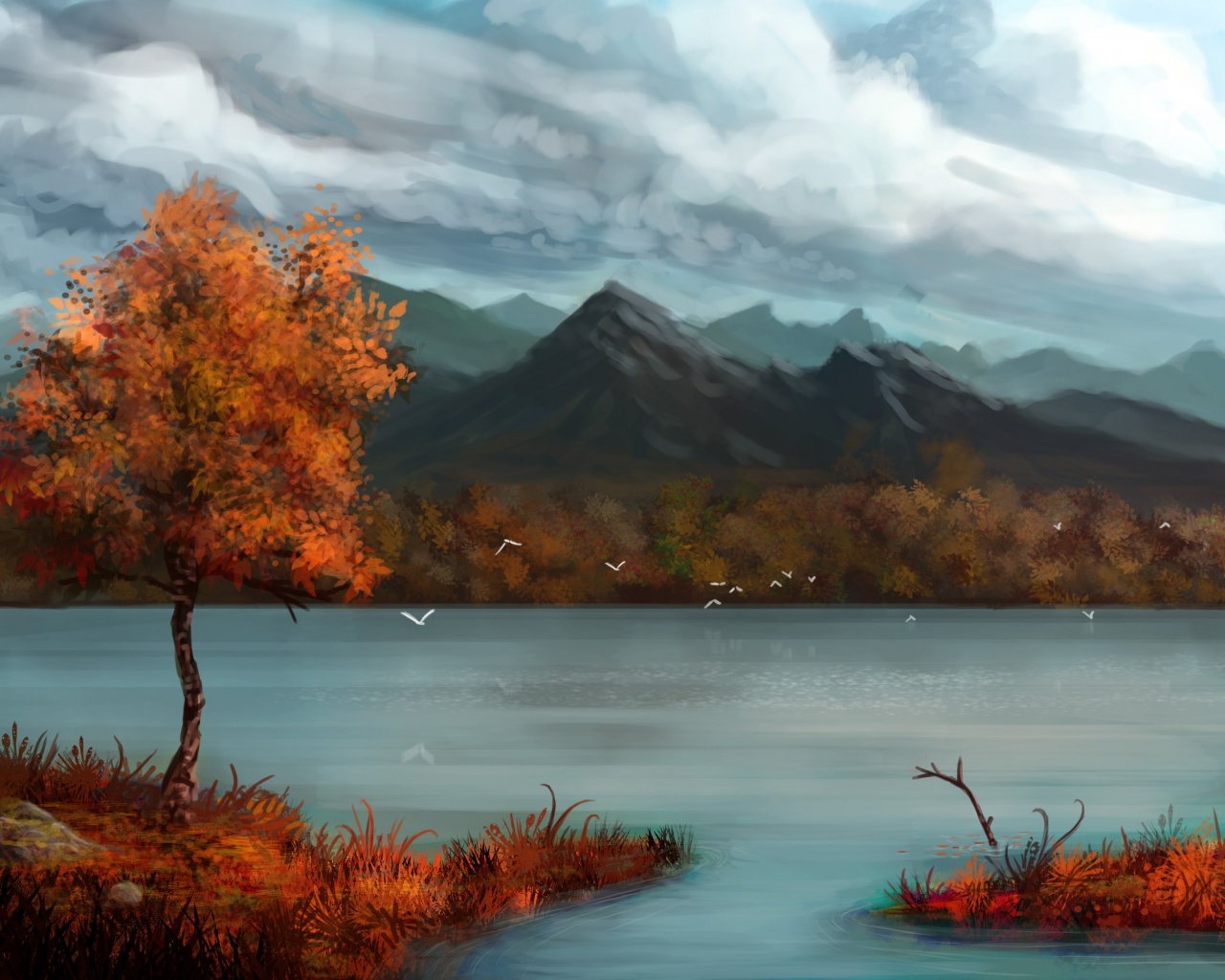 Осень в предгорье обои