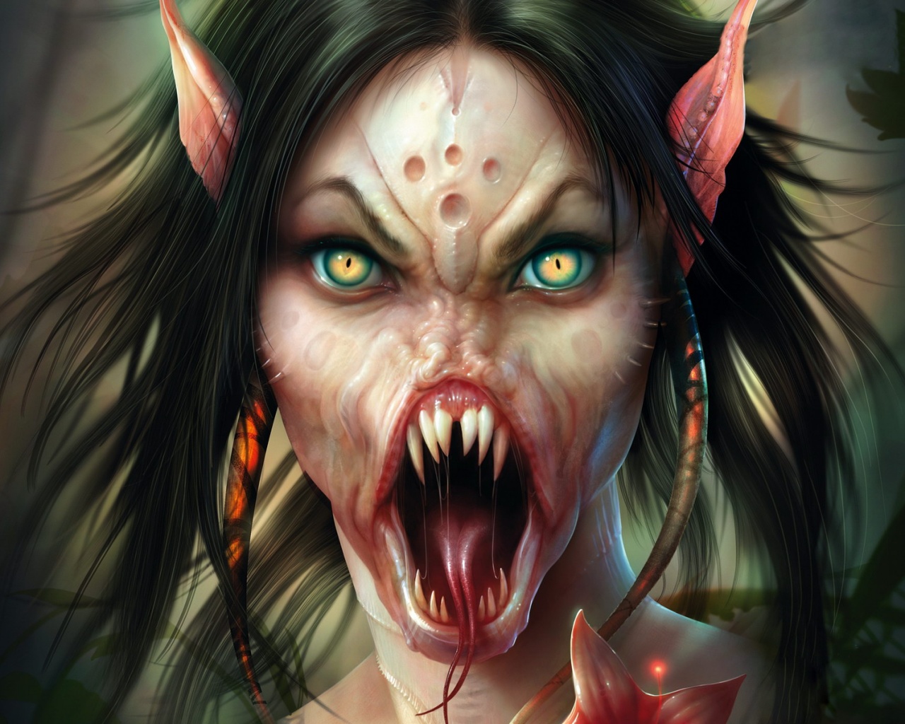 Эльфийка монстр обои