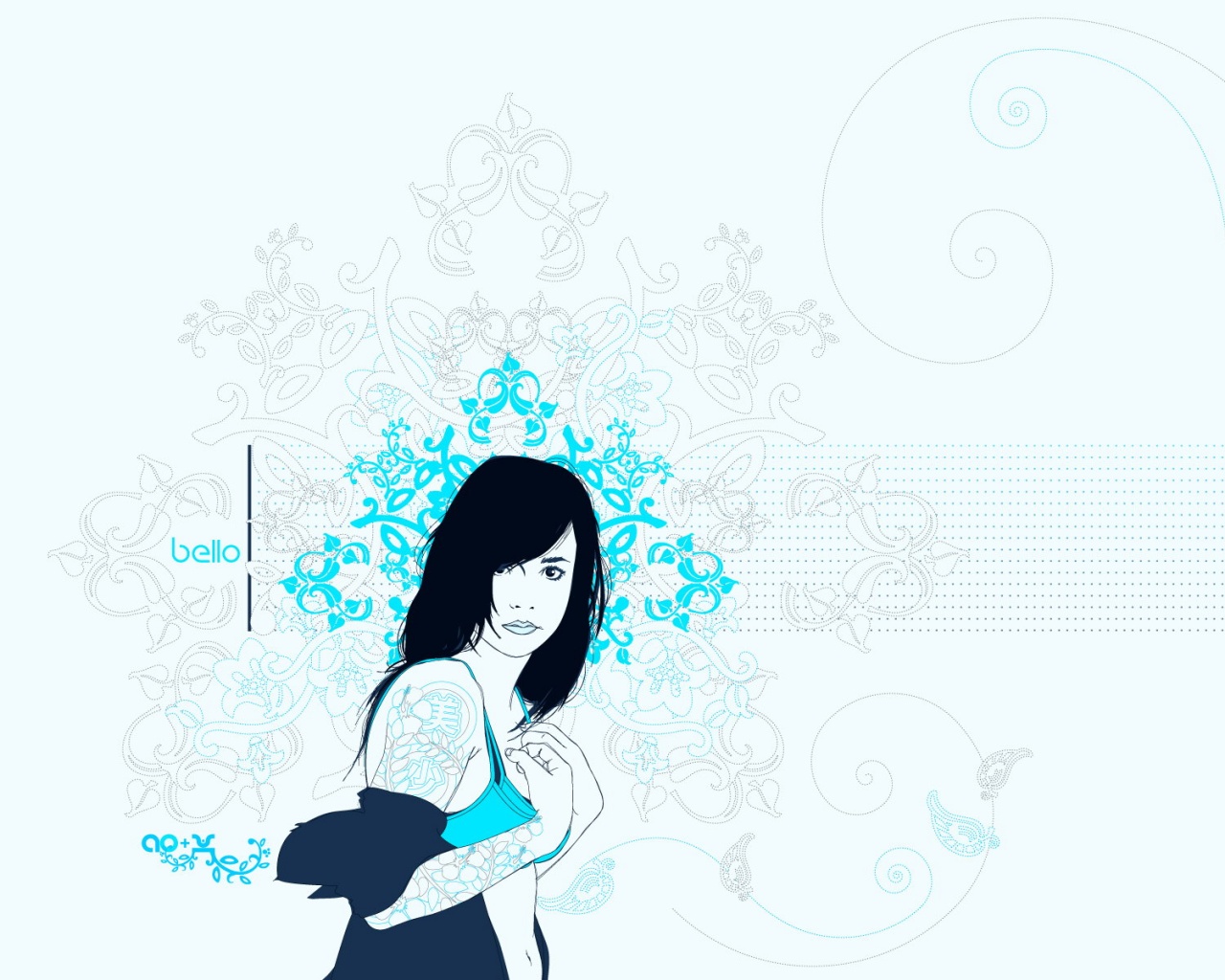 Векторная девушка обои