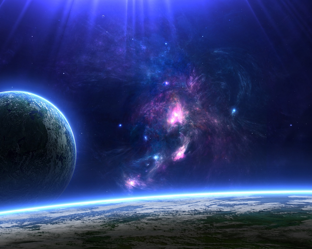 Розовая туманность обои