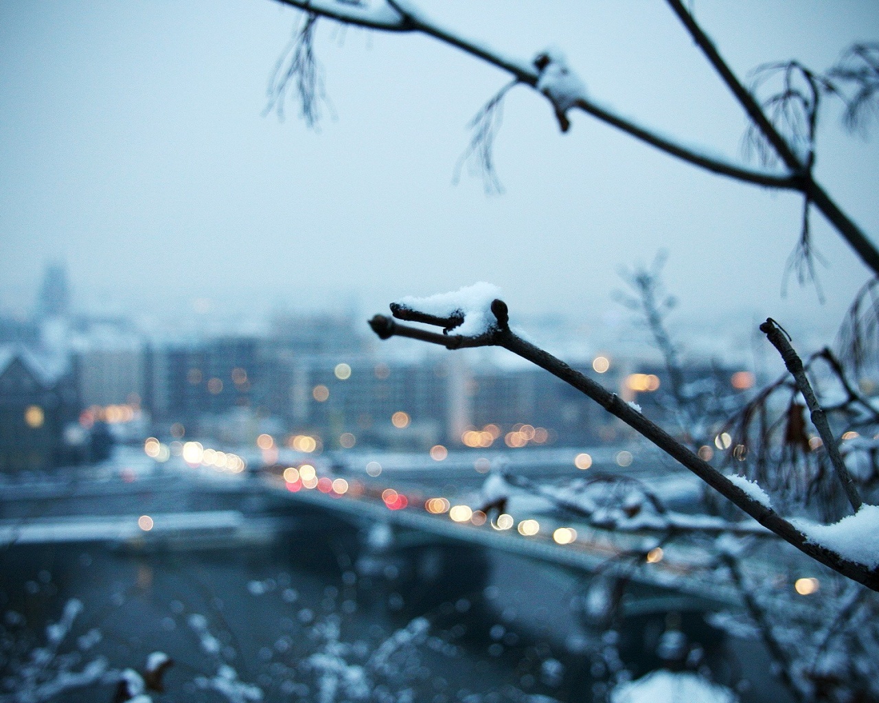 Зима в городе обои