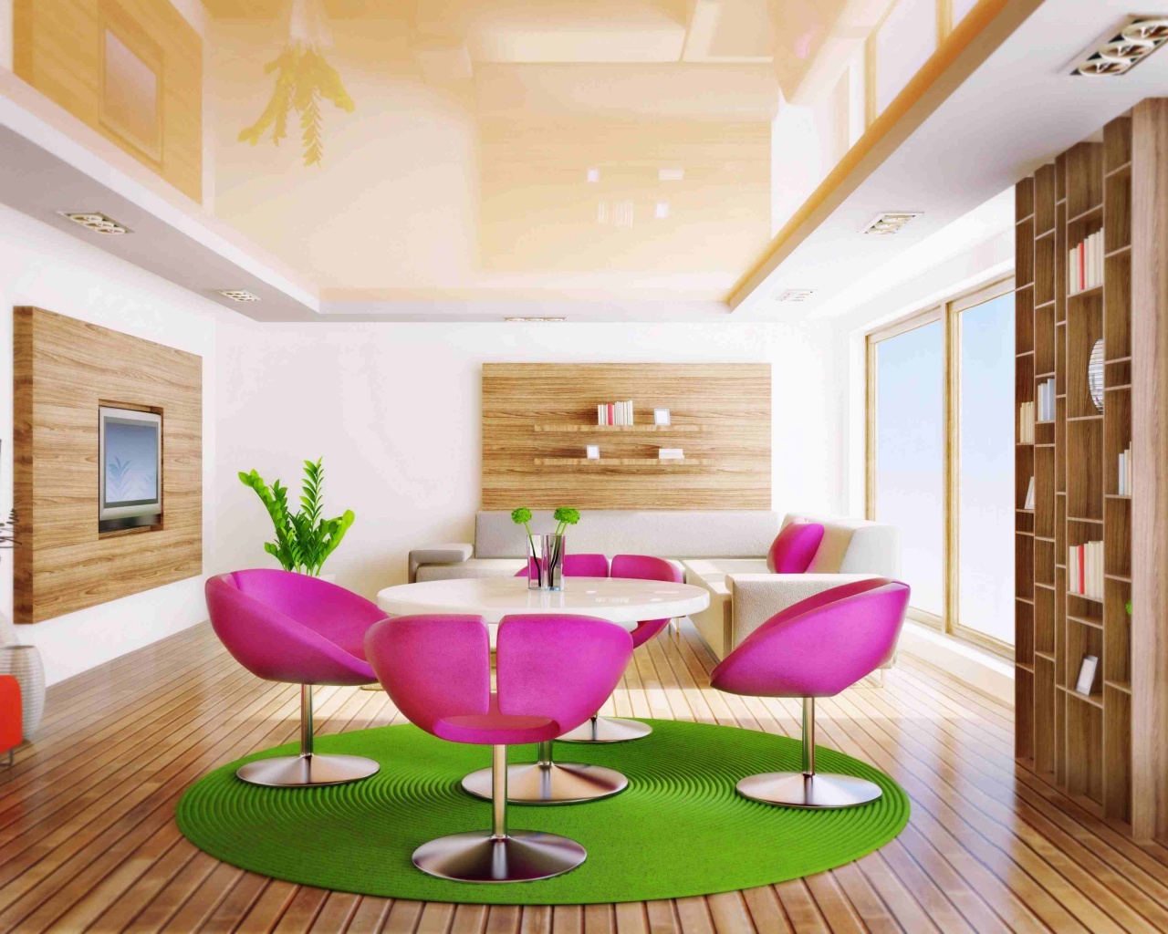 Дизайн гостиной обои