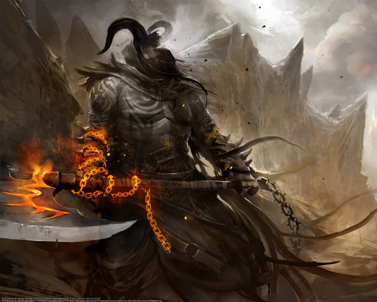 Демон с топором обои