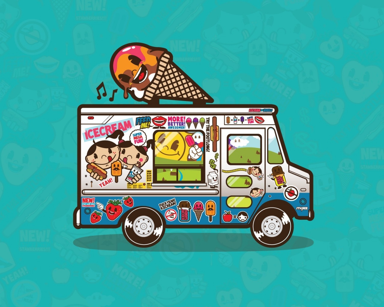 Фургончик мороженщика обои