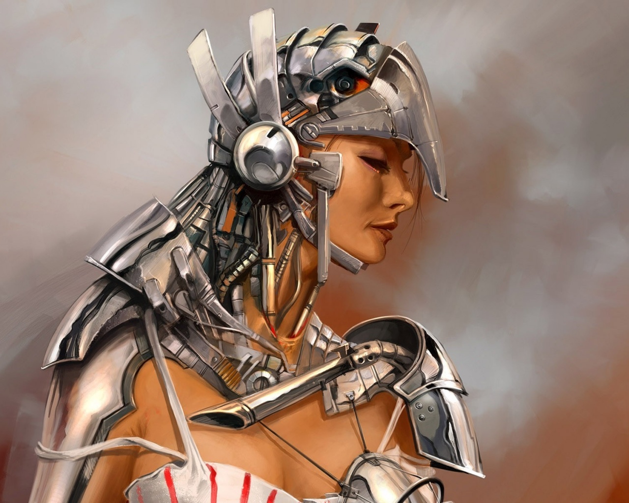Девушка в силовой броне обои