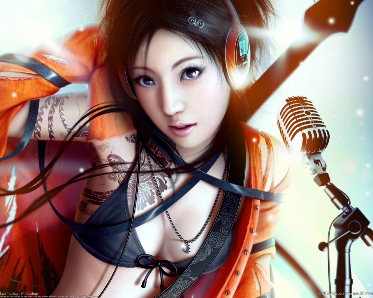 Поющая японка обои