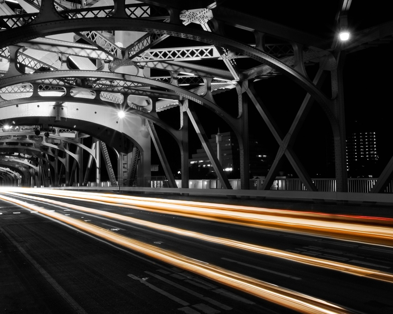 Движение на мосту обои