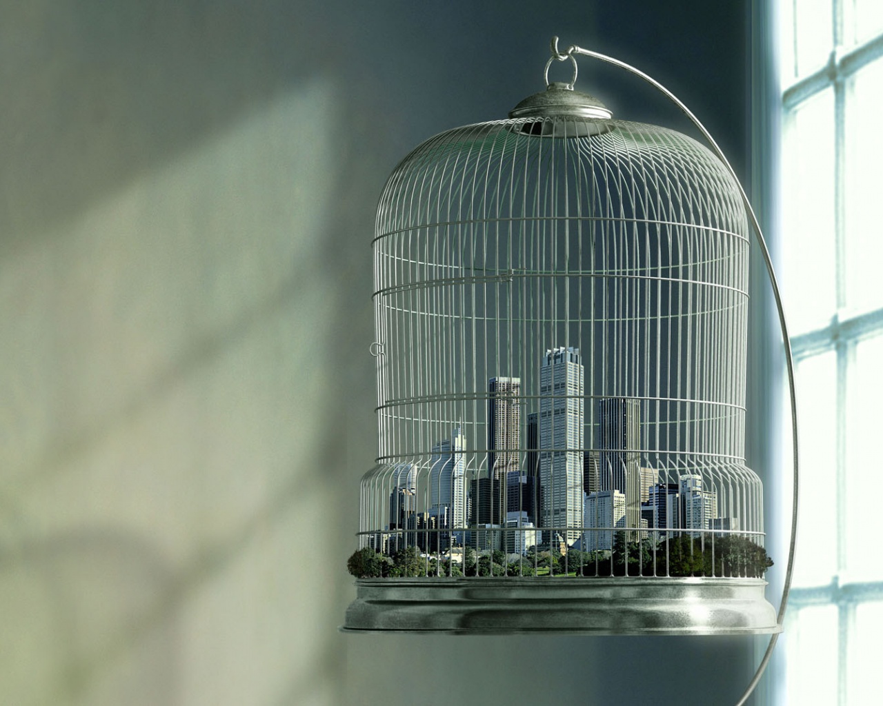 Город в клетке обои