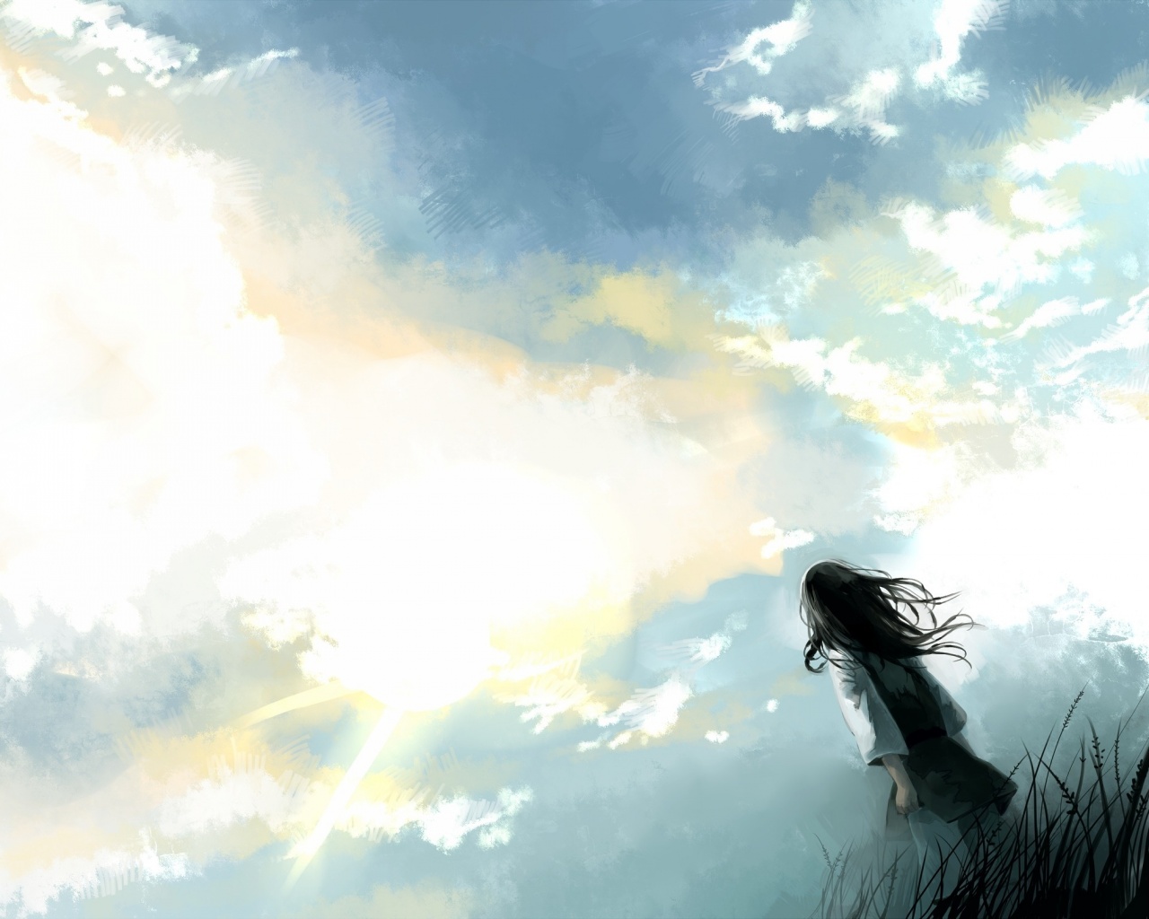 Одинокая девочка обои