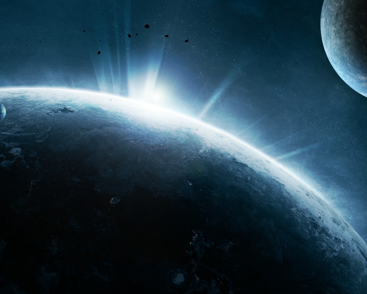 Восход над планетой обои