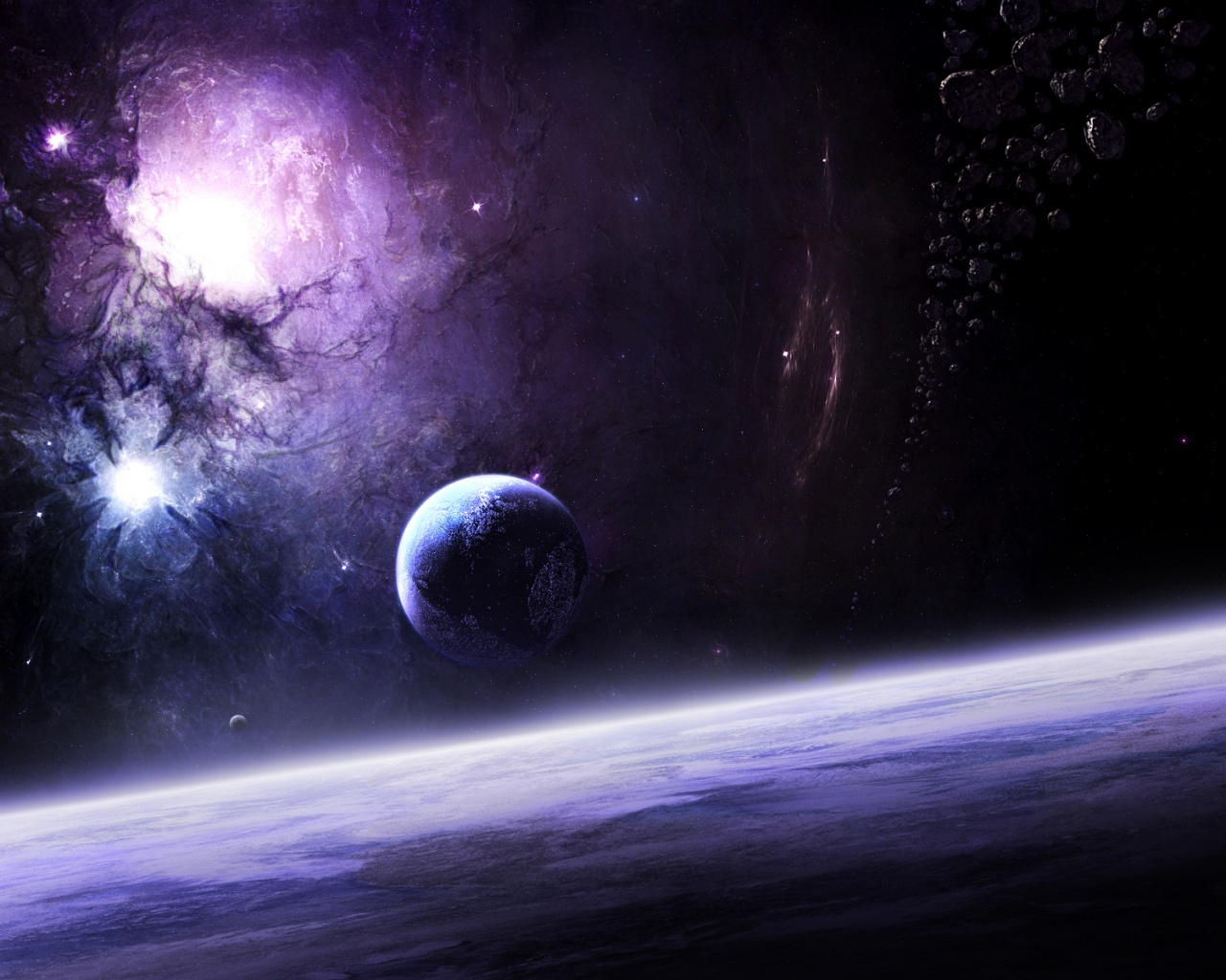 Черный космический туман обои