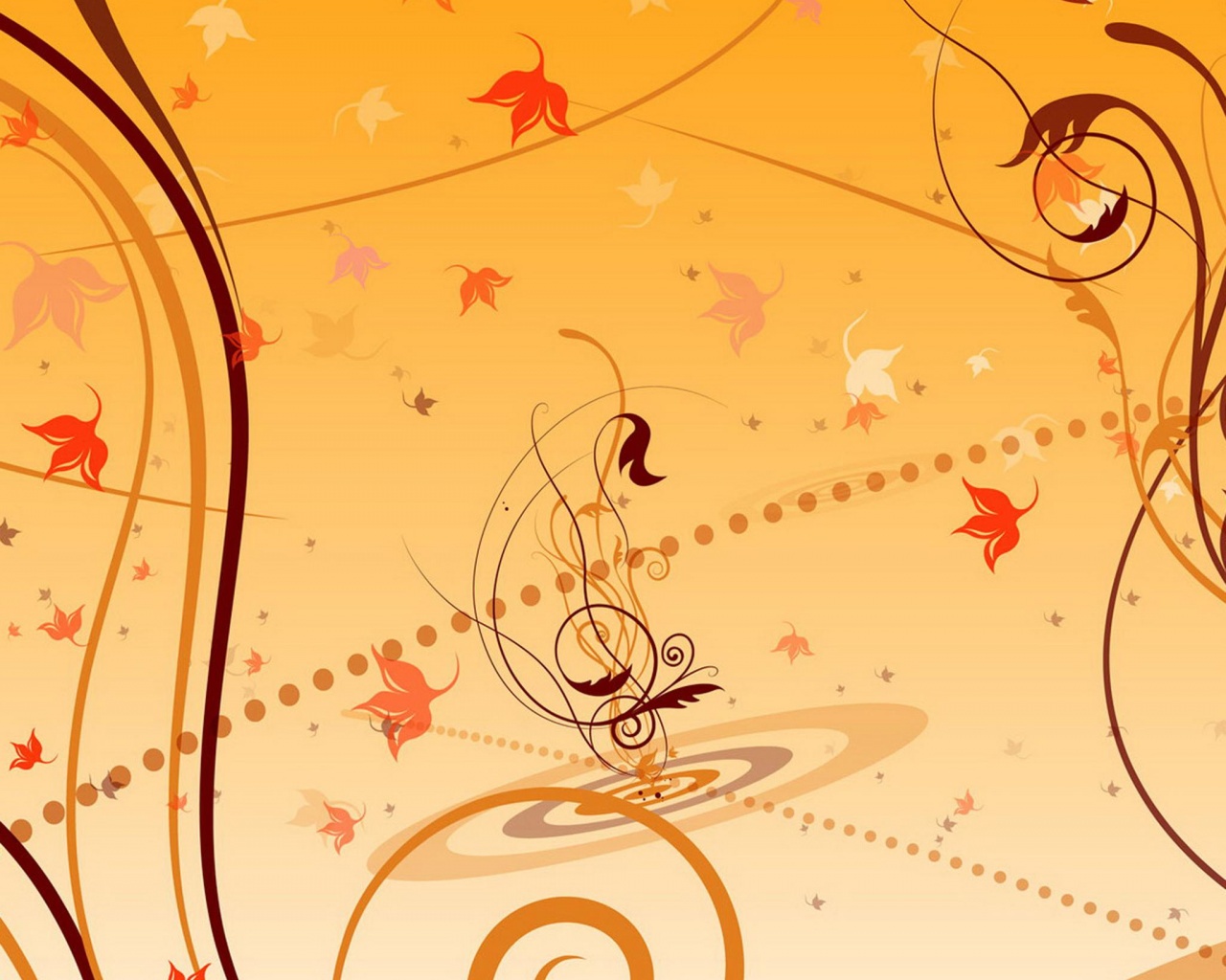 Цветы и завитки обои