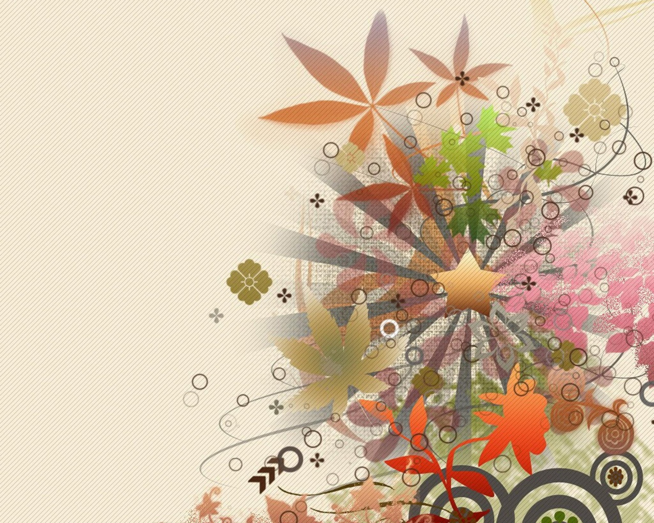 Звездно-листовая абстракция обои