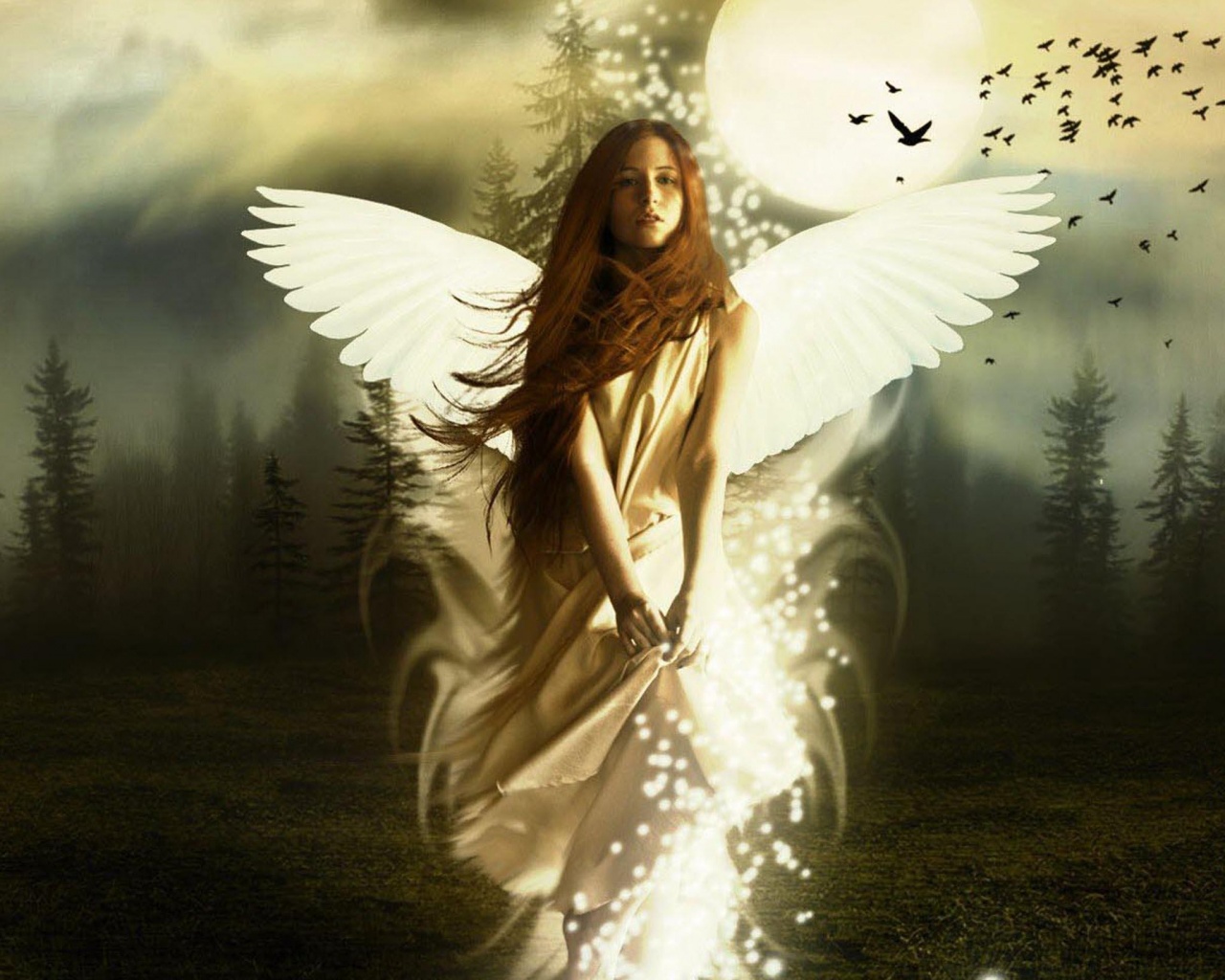 Девушка-ангел обои