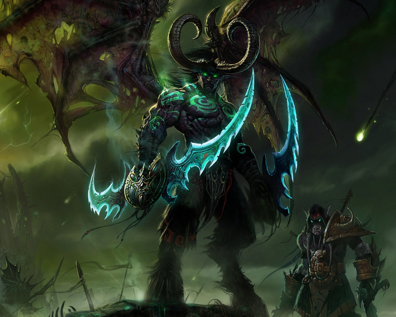 Иллидан с клинками обои