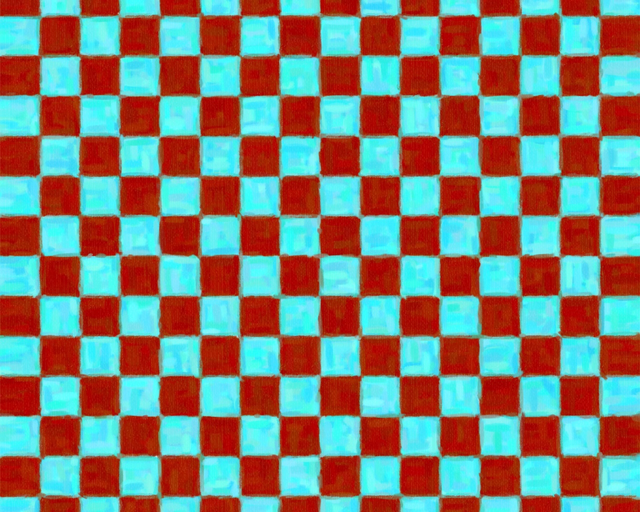 Рисованные красно-голубые клетки обои