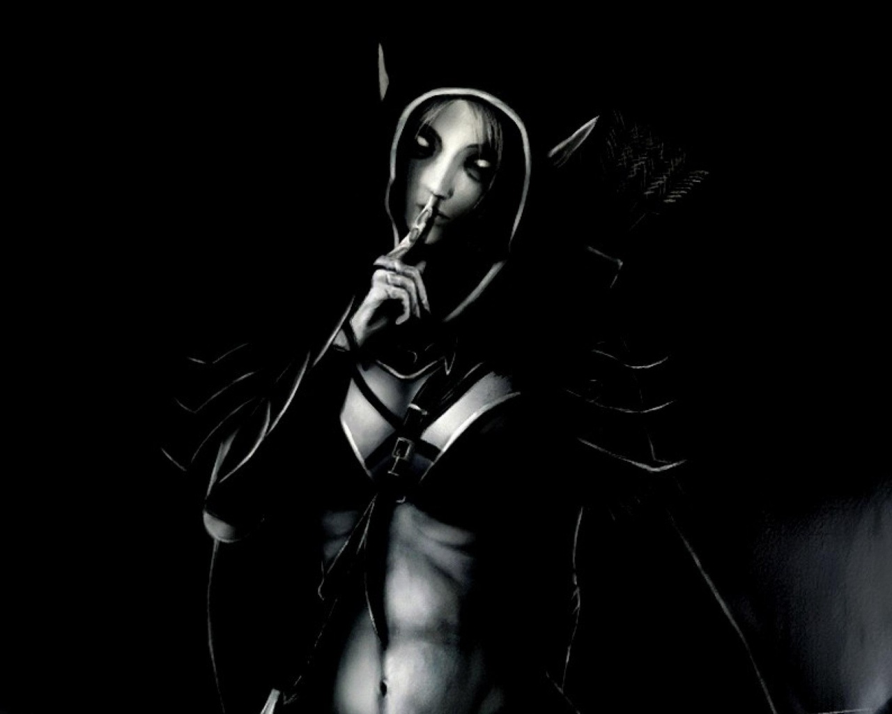 Ночная эльфийка призывает к тишине обои