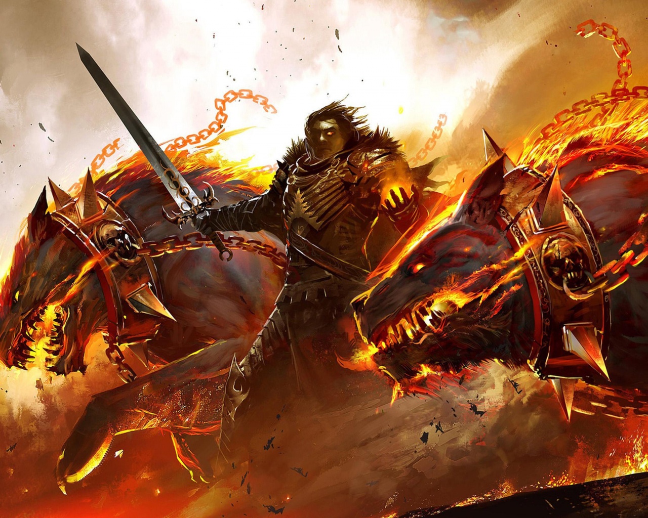 Темный рыцарь и гончие смерти обои