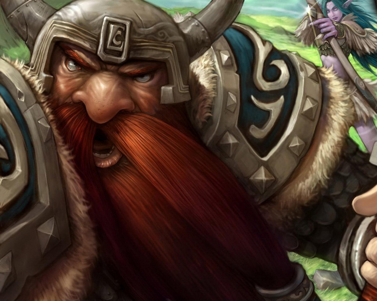 Гном убегающий от ночной эльфийки обои