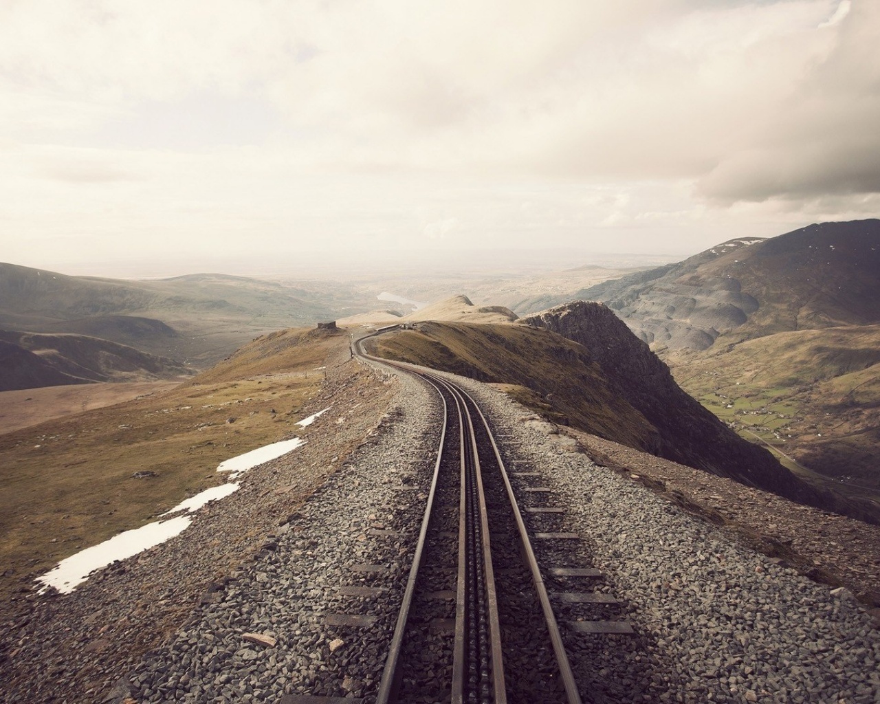 Рельсы уходящие вдаль обои