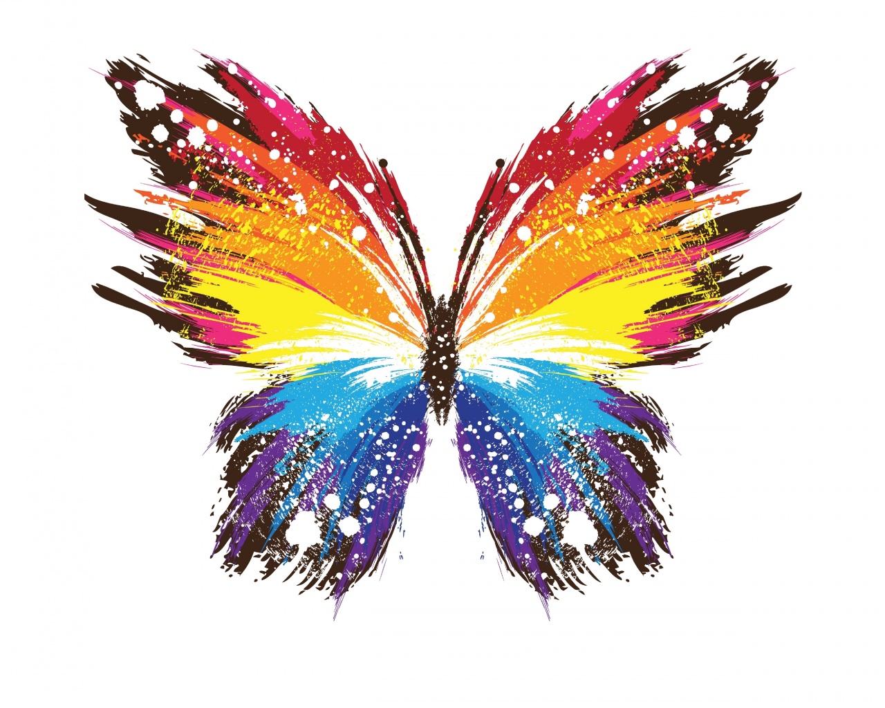 Нарисованная бабочка обои