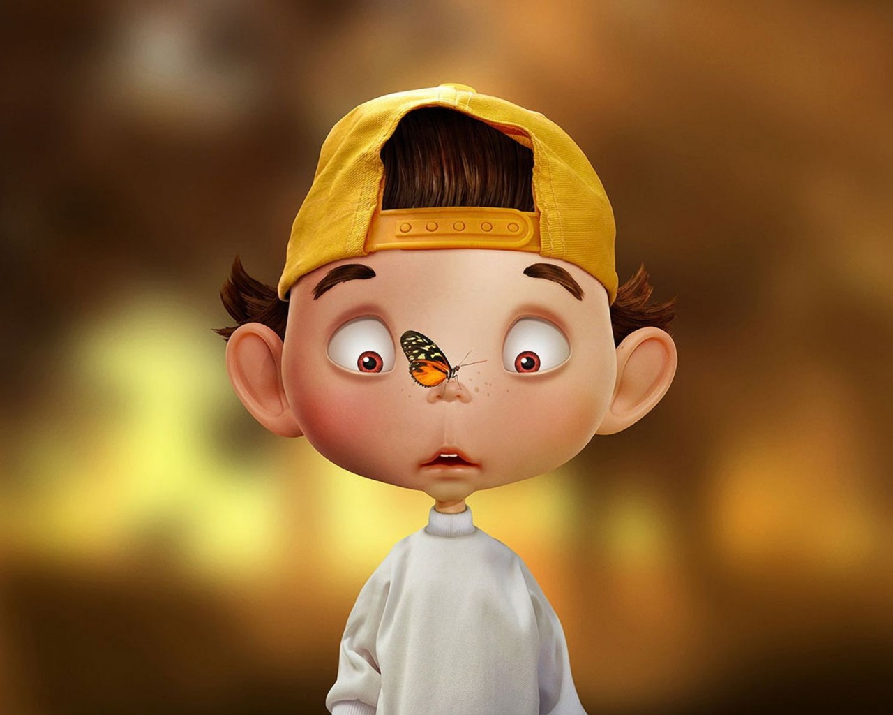 Бабочка на носу обои