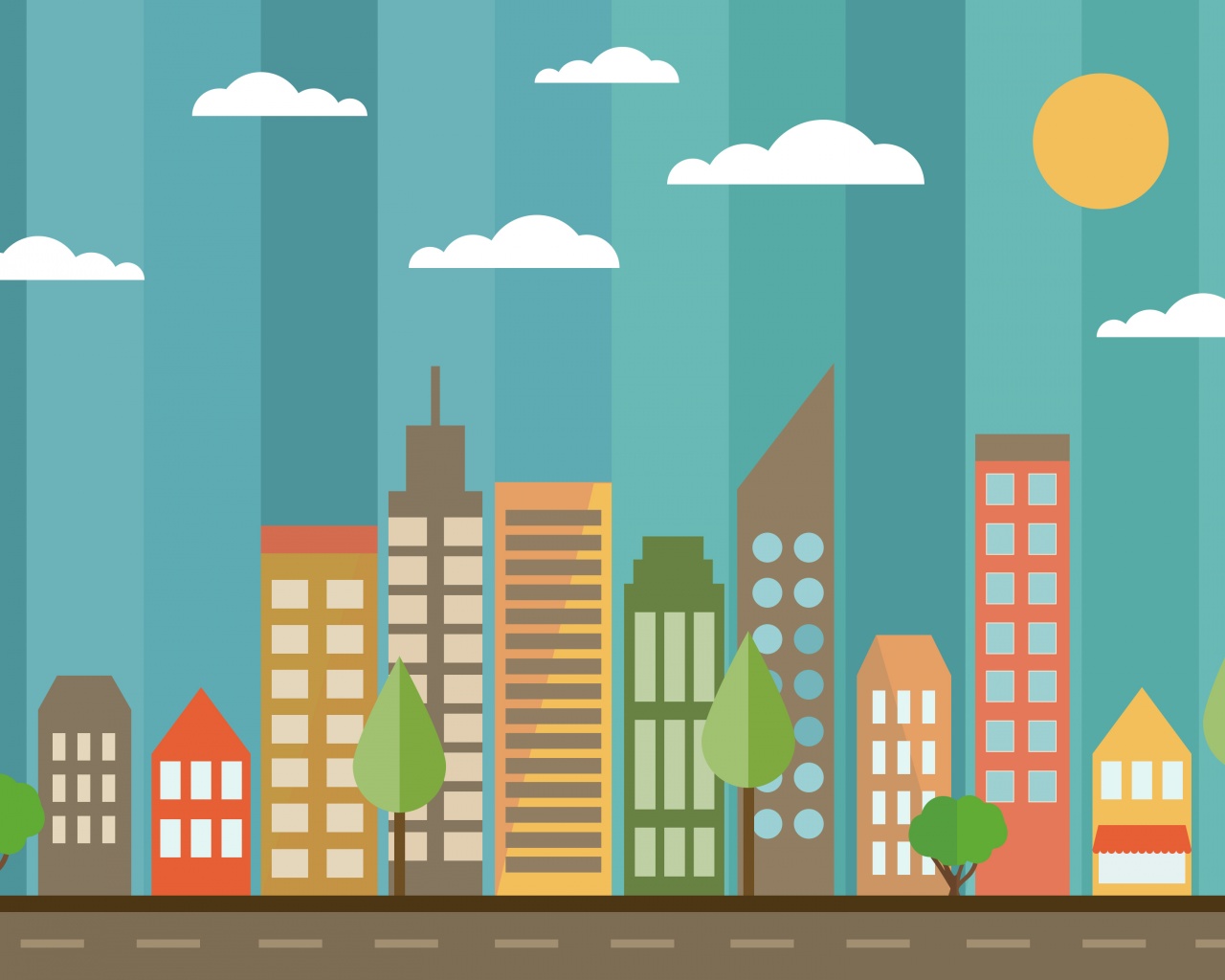 Векторный рисунок города обои