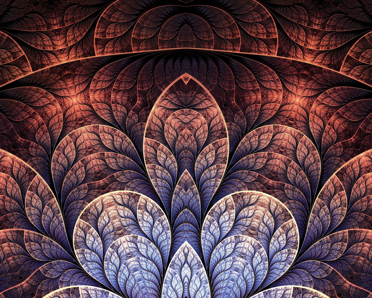 Фрактальные листья обои