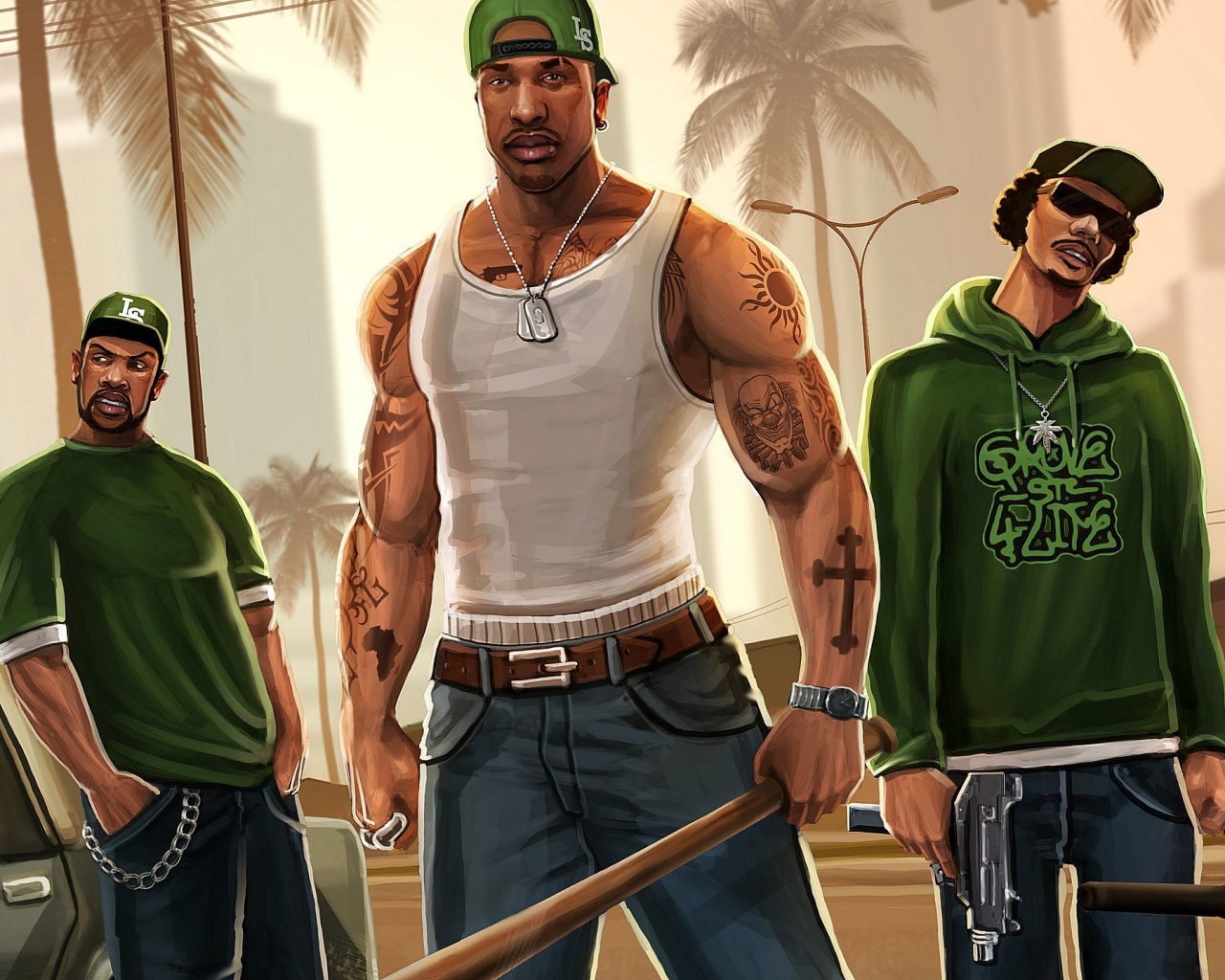 Герои с Грув стрит обои