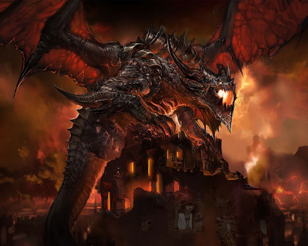 Огромный дракон обои