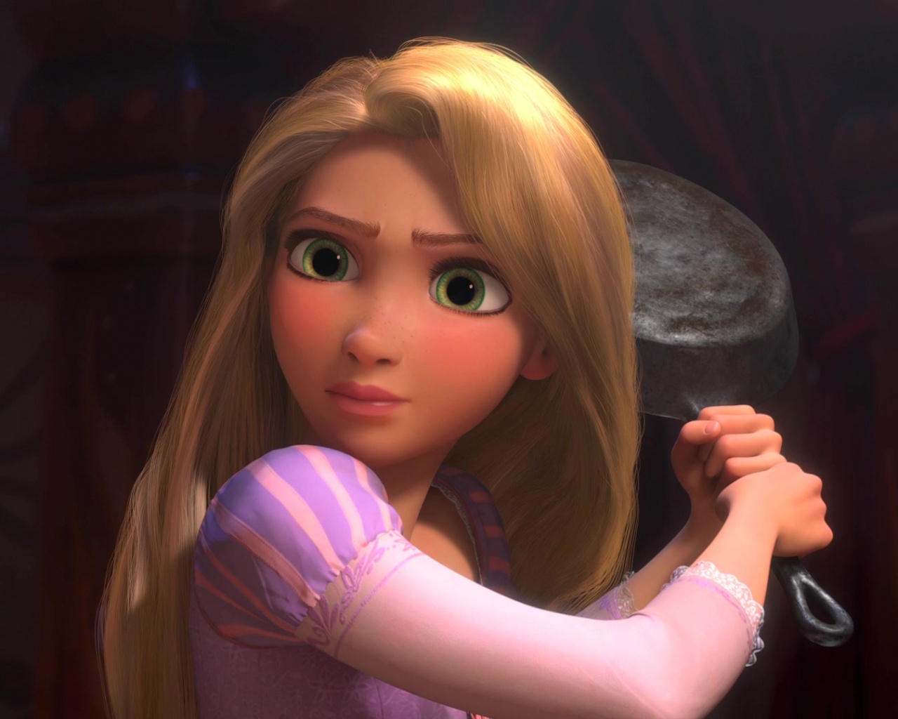 Рапунцель с сковородкой обои