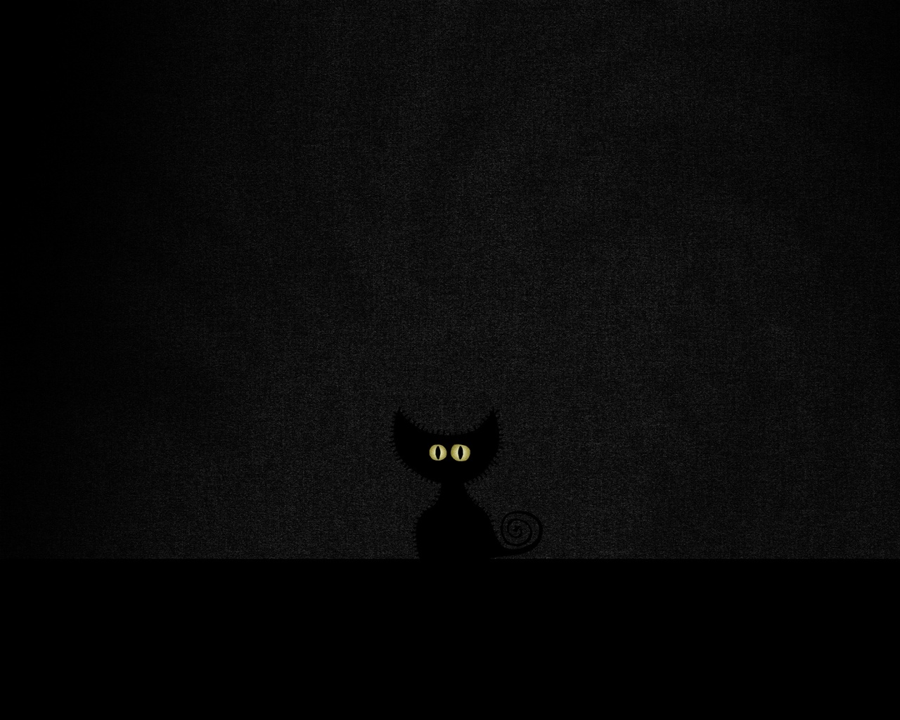 Чёрный кот в ночи обои