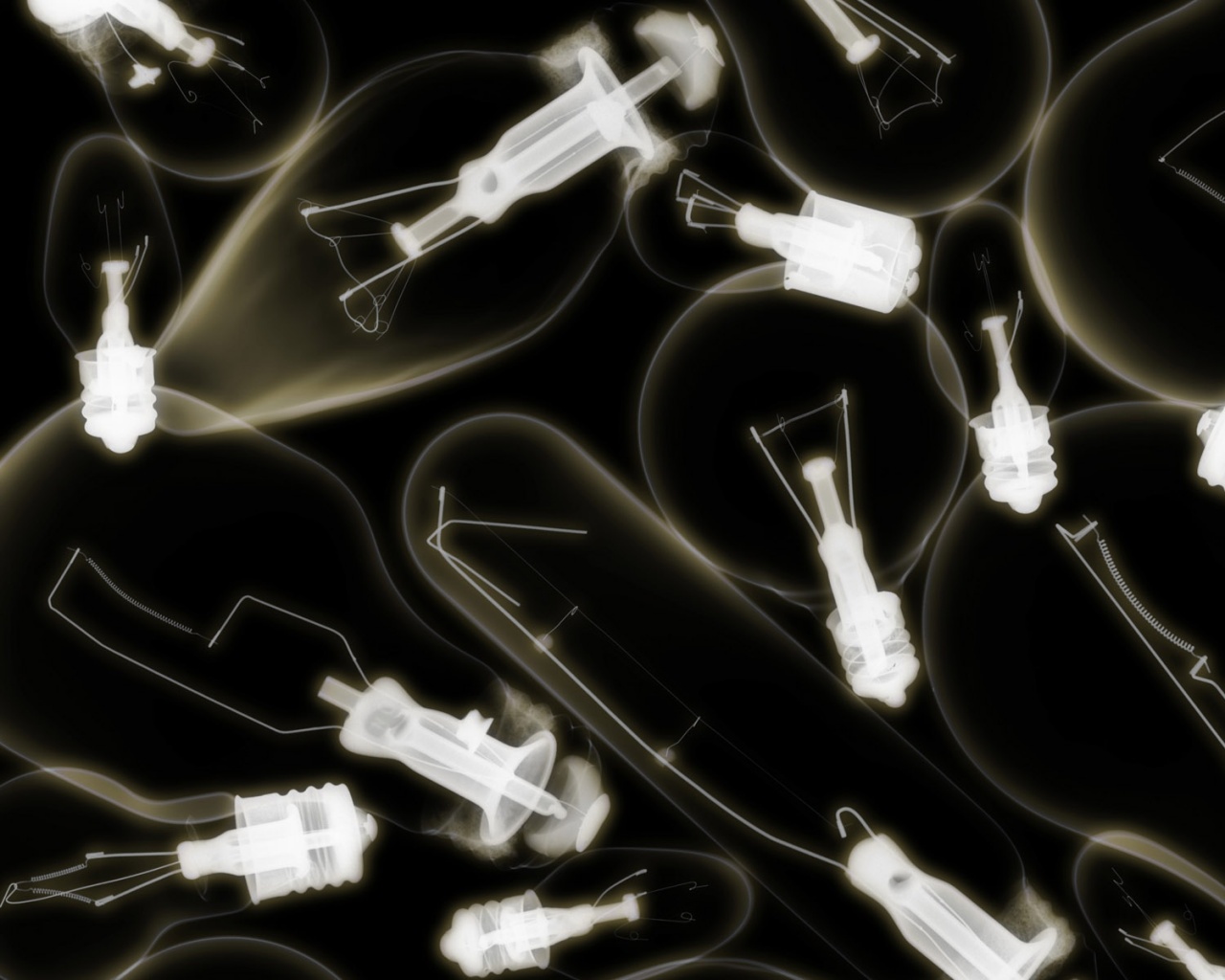 Лампочки под рентгеном обои