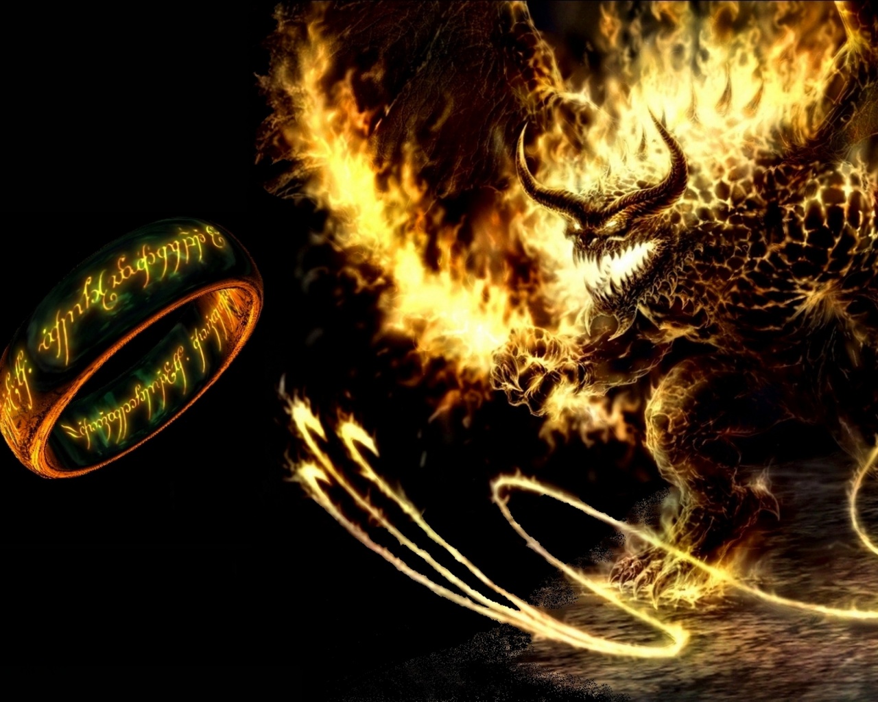 Балрог и Кольцо Всевластия обои