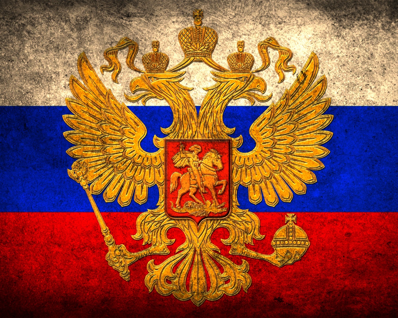 Флаг России в стиле гранж обои