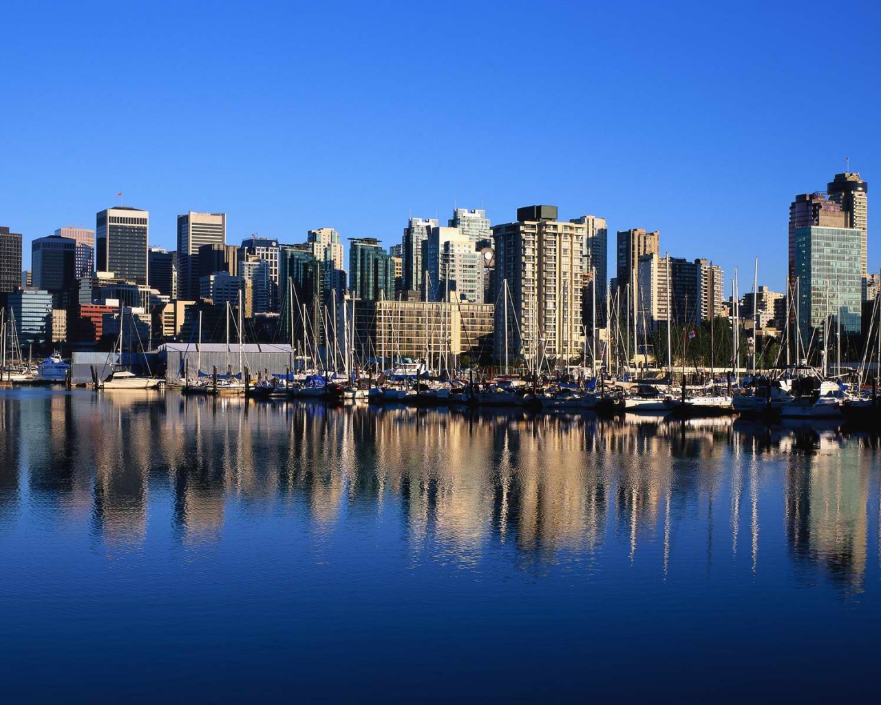 Город у воды обои