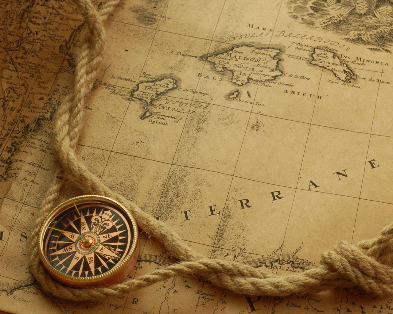 Старинная карта обои