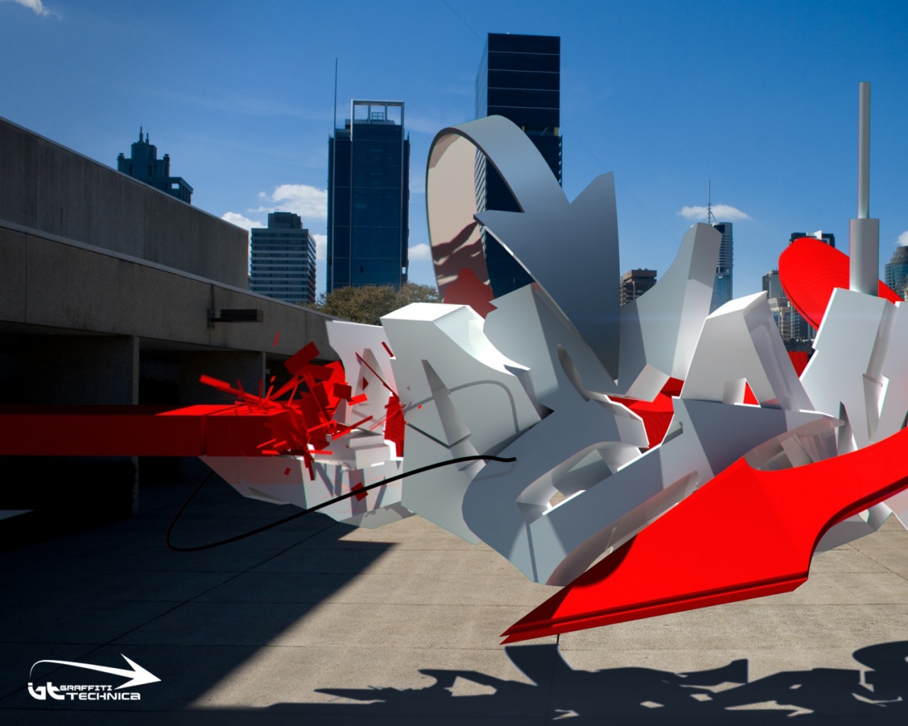 Трехмерное граффити обои