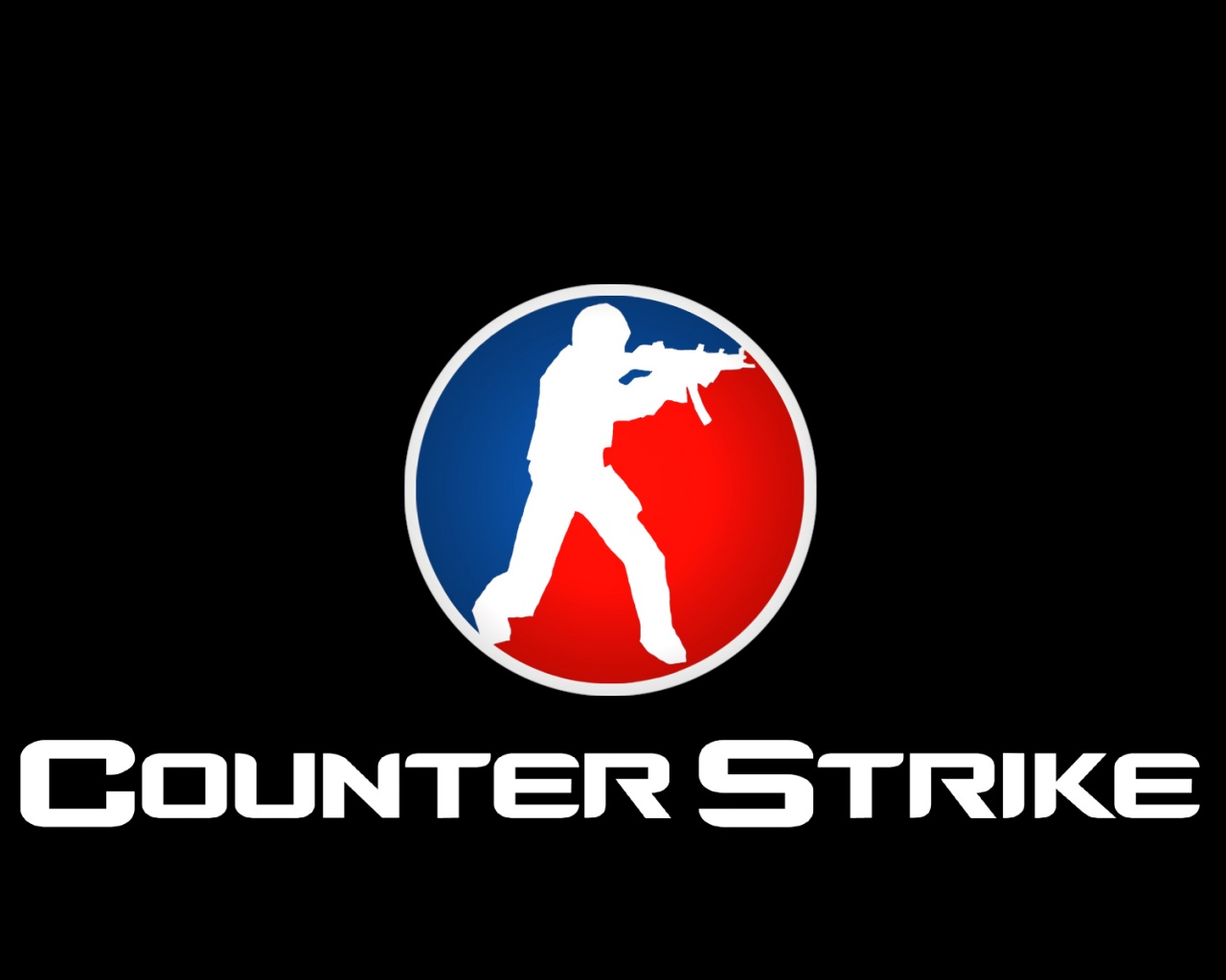 Логотип Counter Strike на черном фоне обои