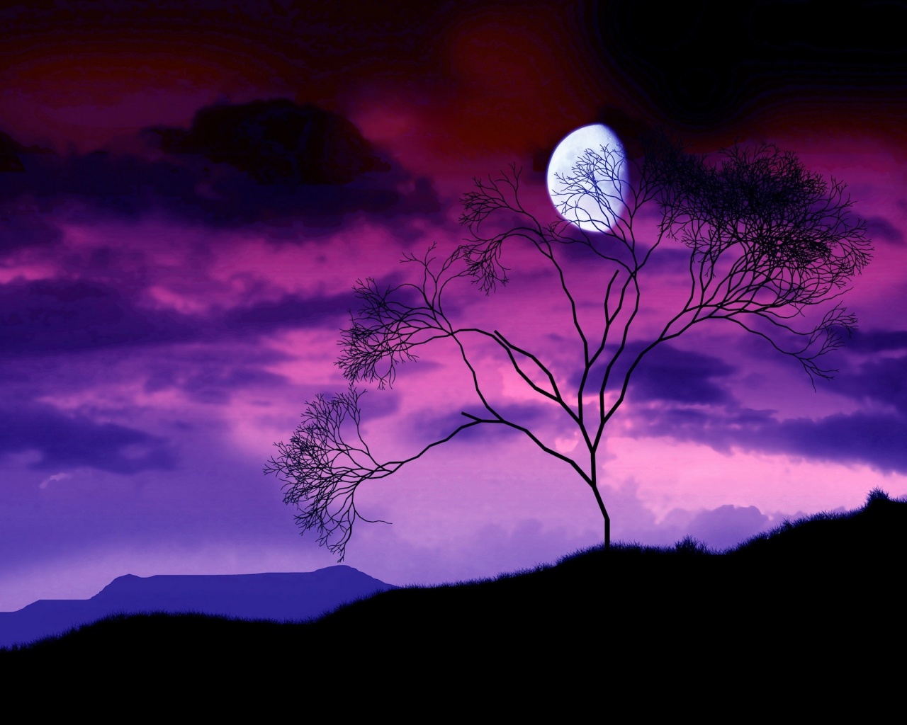 Фиолетовые небеса обои