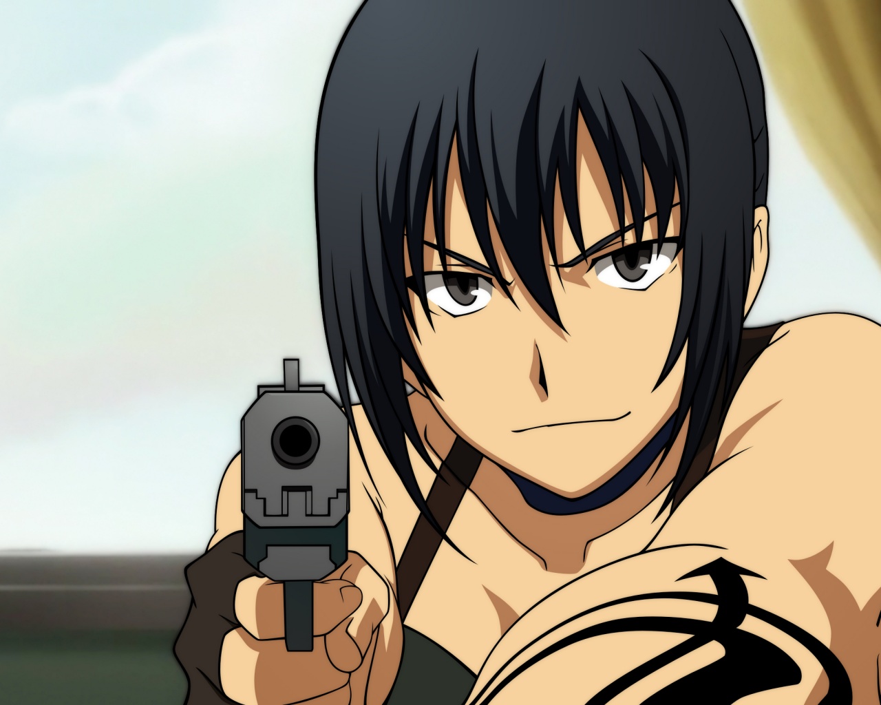 Девушка с пистолетом обои